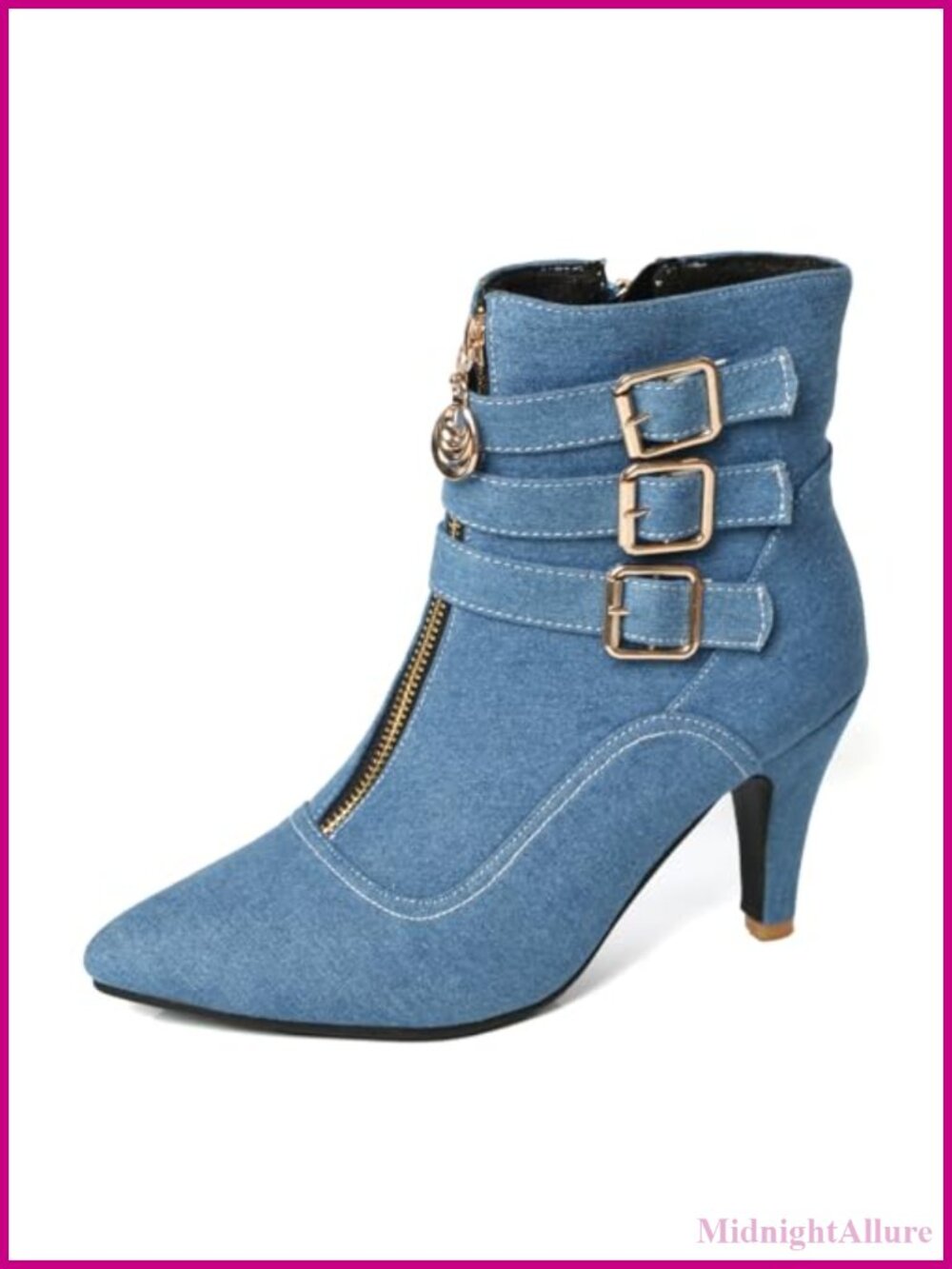MEOTINA Women's Kitten Heel Pointed Toe Ankle Booties Dressy